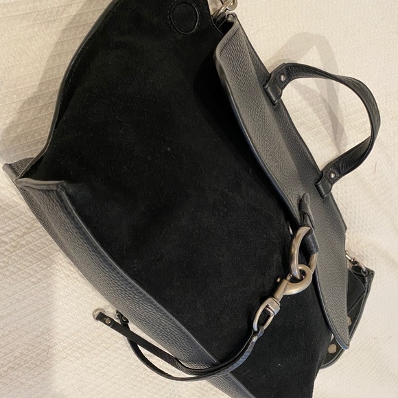 REBECCA MINKOFF | Medium Suede & Leather Satchel - Picture 4 of 6